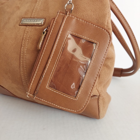 Minicci Faux Suede Leather Shoulder Tan Bag - Picture 6 of 16